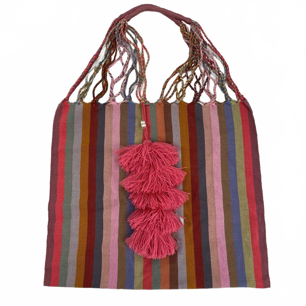 Mexican Multicolor Striped Cotton Tote | One Size, OS